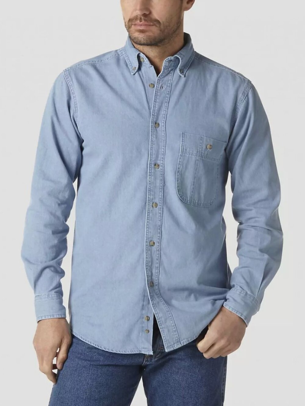 NWT Wrangler Rugged Wear Classic Denim Shirt XL Tall